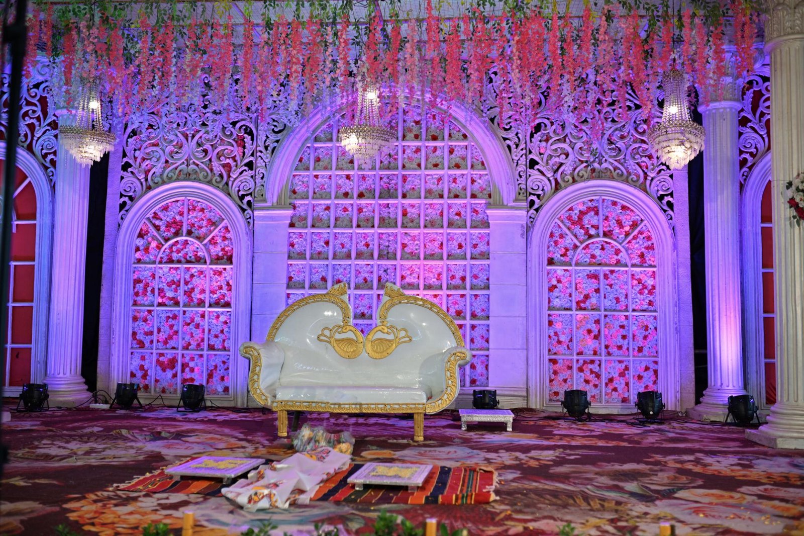 Floral celebration stage